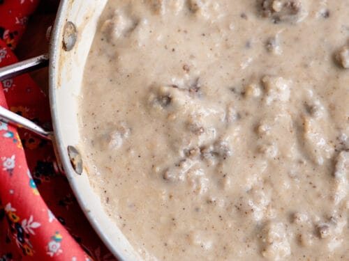 Buttermilk Biscuit and Sausage Gravy Cobbler - Southern Cast Iron