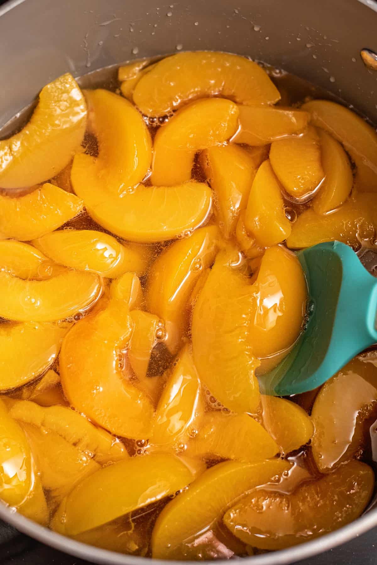 heat and stir the peaches on low for 30 minutes.