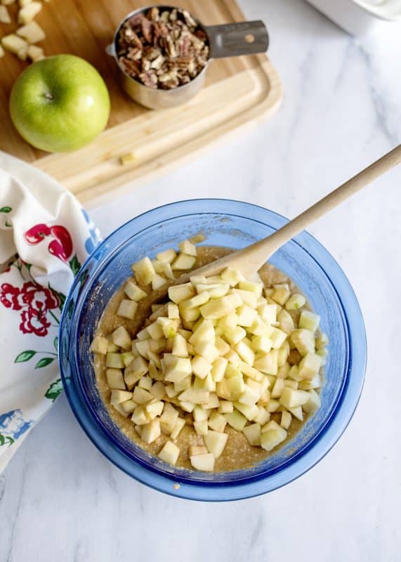 Stir in apples.