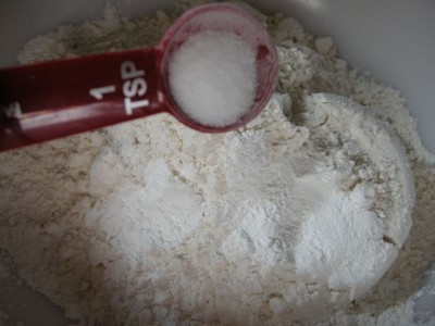 Add salt to flour mixture.