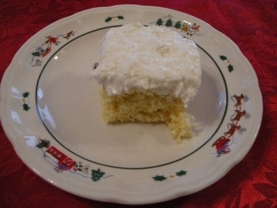 Slice of Daddy's coconut cake (dessert recipes for Easter).