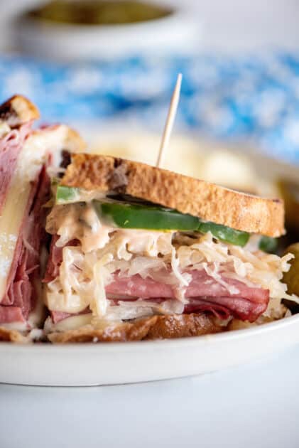 Classic Reuben sandwich.