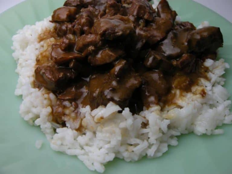 Steak Tips Over Rice In The Crock Pot - Southern Plate