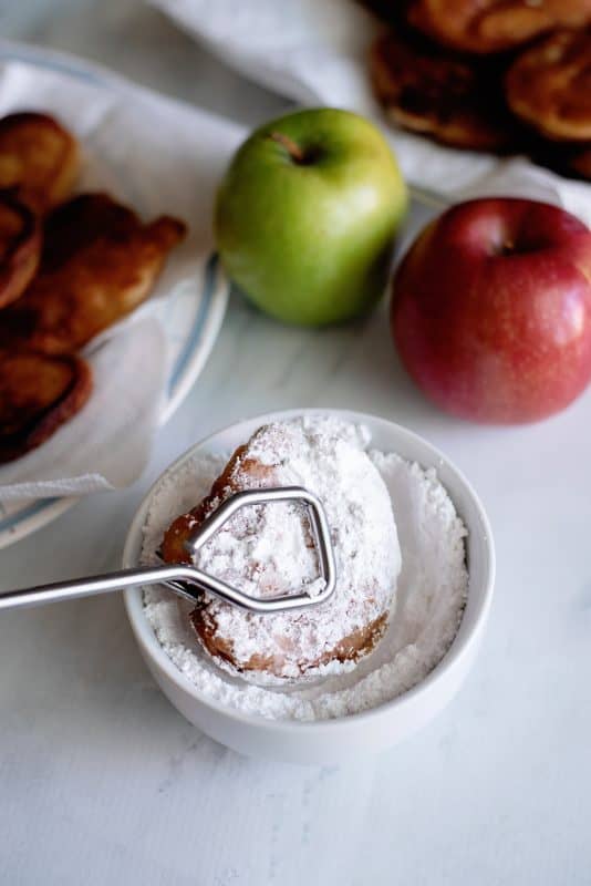 let them dry off on paper towel and then dip into powdered sugar