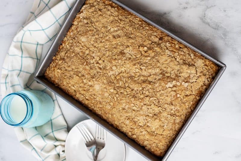 pumpkin crumb cake in pan