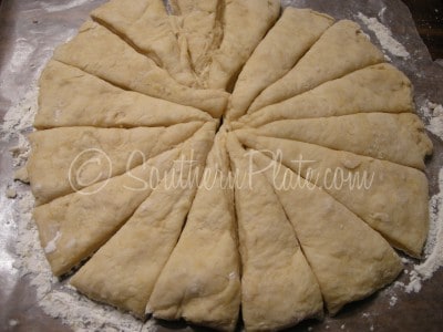 cut dough into wedges