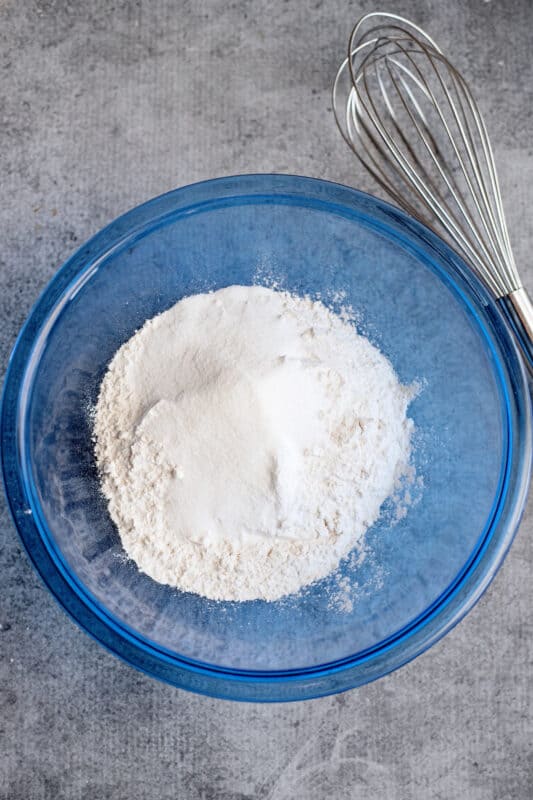Add flour and salt to a mixing bowl.