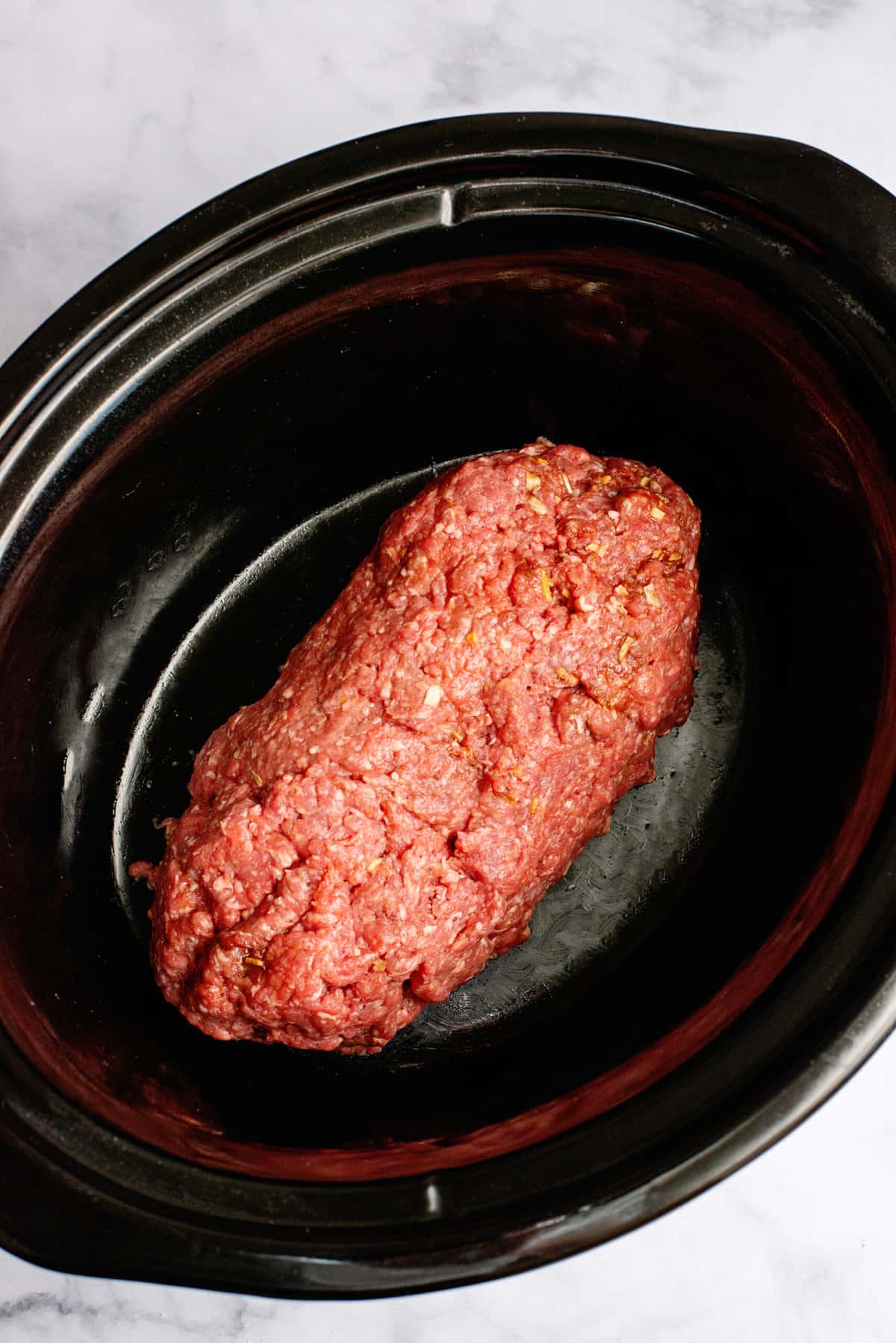shape slow cooker meatloaf into a loaf
