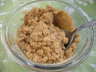 Mix together breadcrumbs and butter.