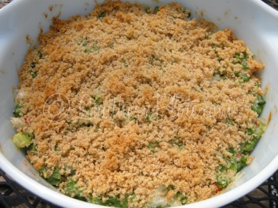 Baked green pea casserole.