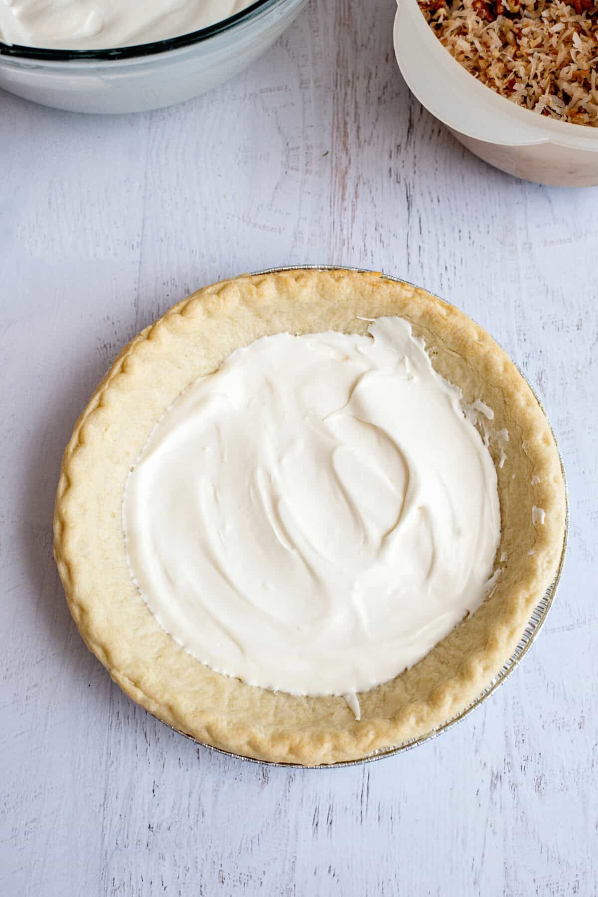 place mixture in the pie crust