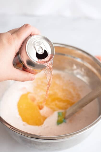Add more soda as you mix the ingredients together.