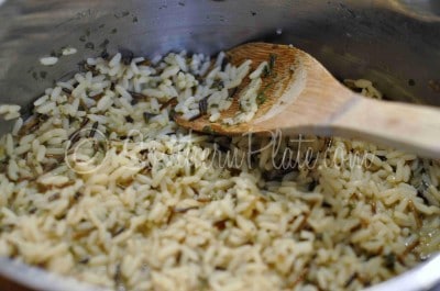 Make wild rice according to package directions.