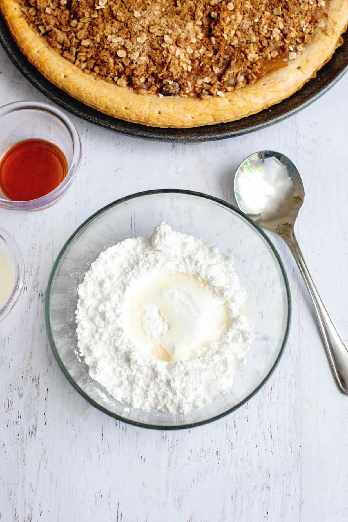 confectioner's sugar in a small bowl