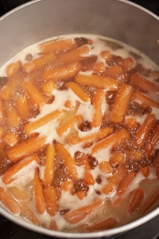 simmering carrots