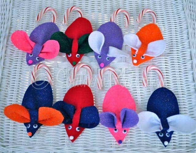 Christmas Mice with Candy Cane Tails