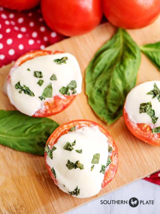 Baked Tomatoes With Mozzarella and Basil