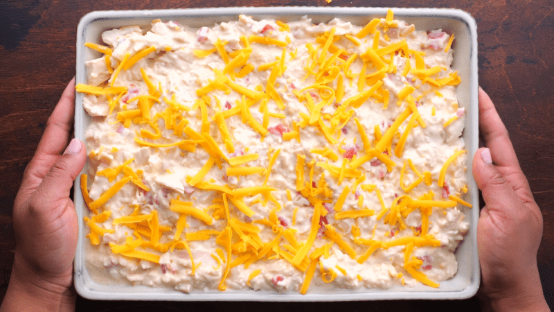 Top casserole with remaining cheese.