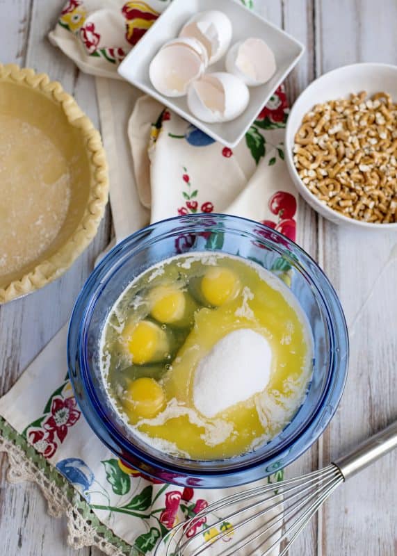 Mix together cooled melted butter and remaining filling ingredients in a medium bowl.