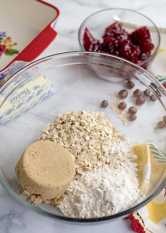 Place dry ingredients in a large bowl.
