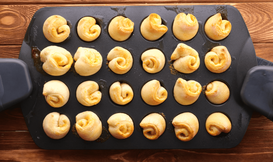 Baked orange rolls.