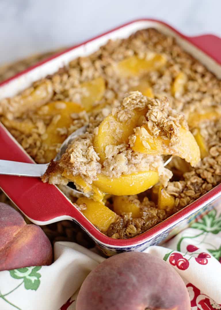 Baked Peach Oatmeal - Southern Plate