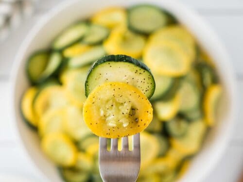 Fork of zucchini and squash.