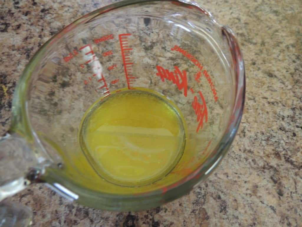 Add the juice and zest to the oil. 