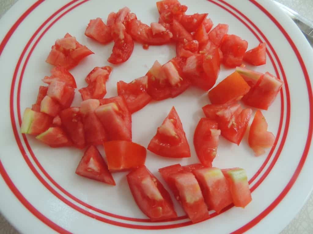 Chopped tomatoes.