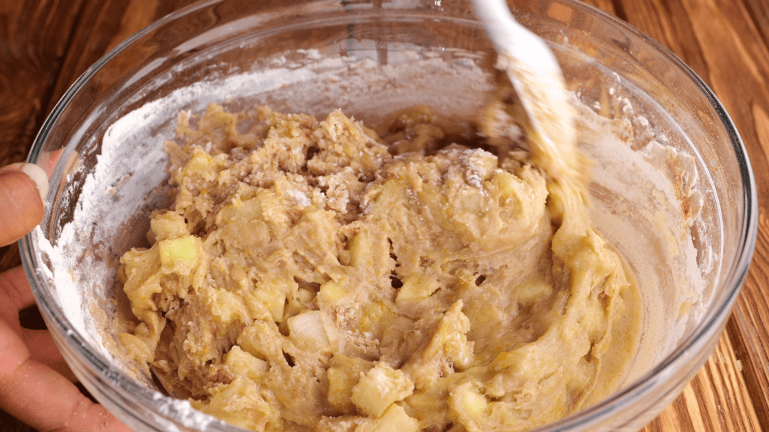 Mix apple bread ingredients together.
