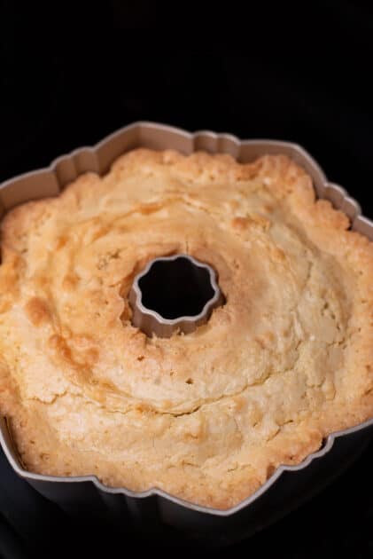 Pour into bundt pan and bake.