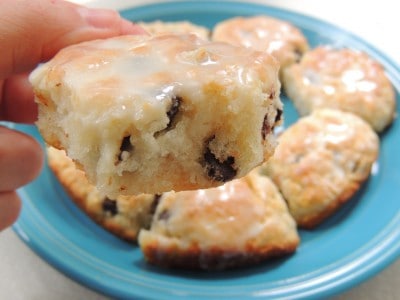 Close up of Southern chocolate chip biscuit.