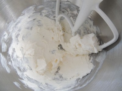 Beat cream cheese until fluffy.