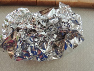 ingredients wrapped in aluminum foil