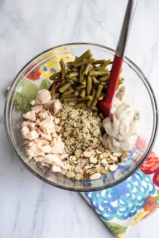 Mix all ingredients together in large mixing bowl.