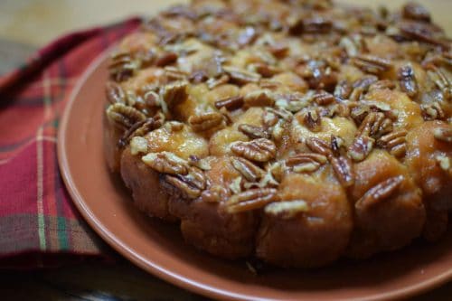 Monkey bread with cream cheese stuffing.