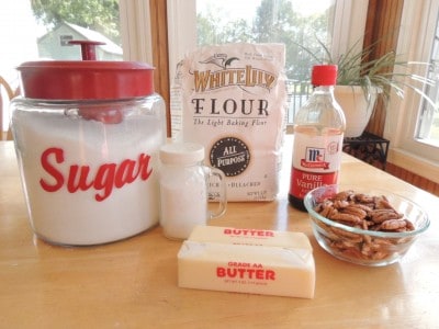 Pecan thumbprint cookies ingredients.