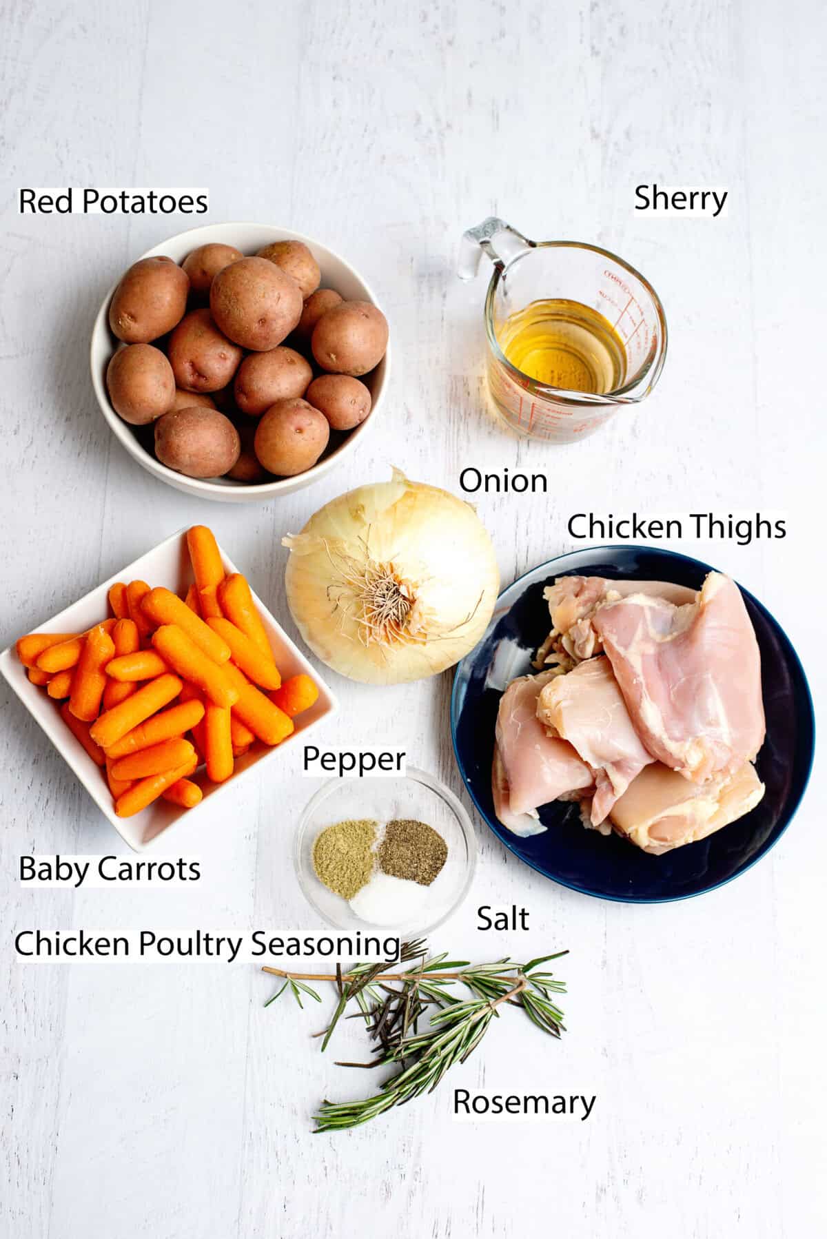 ingredients for slow cooker one pot chicken dinner