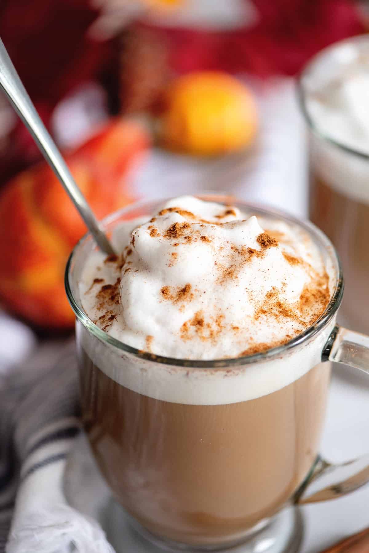 Cup of sugar-free pumpkin spice latte.