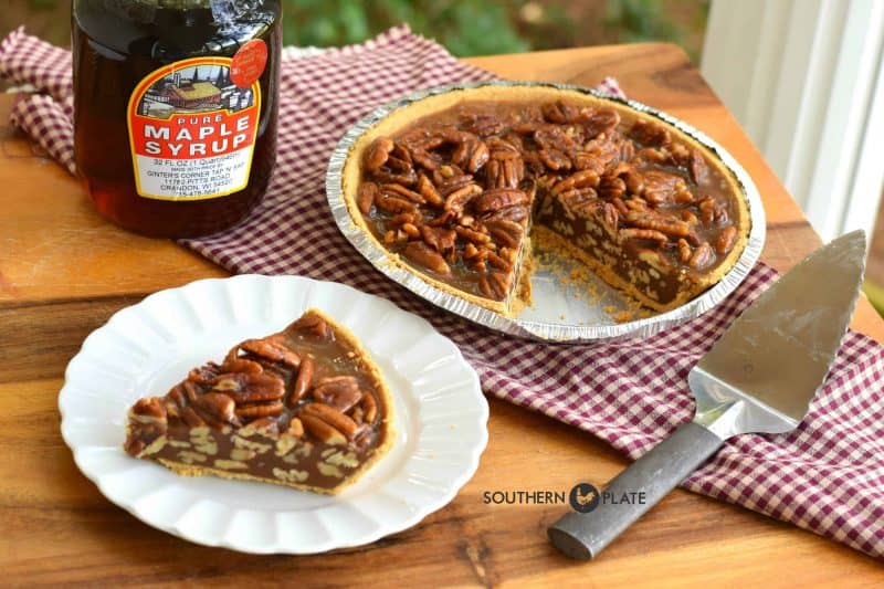 Maple pecan pie hero image (pecan dessert recipes featured image).