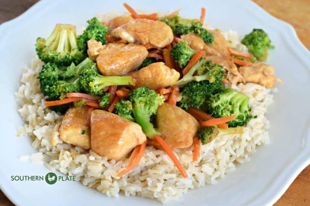 Teriyaki Chicken Stir Fry With Brown Rice - Southern Plate