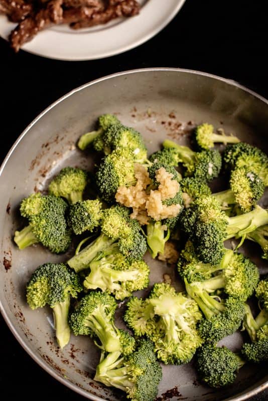  add broccoli to skillet with garlic and oil