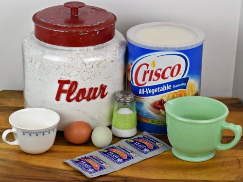 Ingredients for homemade dinner rolls.