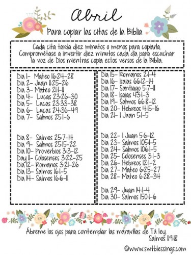 April Scripture Writing Plan - Southern Plate