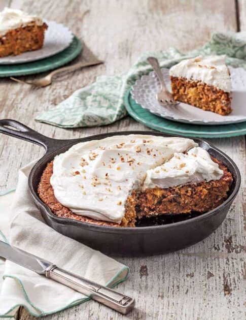 skillet carrot cake (dessert recipes for Easter).