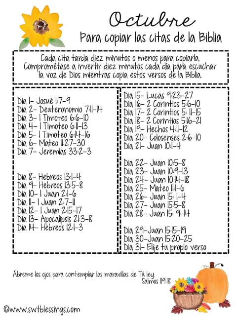 October Scripture Writing Plans | Southern Plate