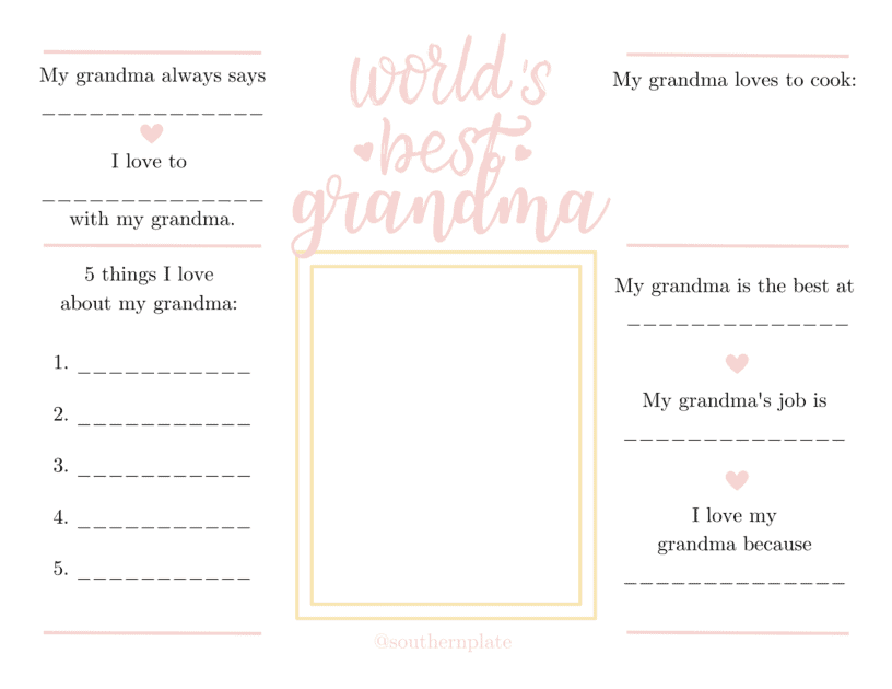 Free Mother's Day Printable (For Mothers and Grandmothers) - Southern Plate