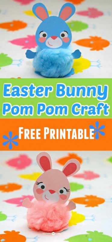 Bunny Pom Pom Crafts (with free printable)