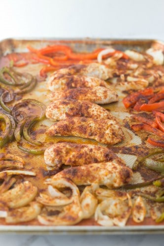 Easy Sheet Pan Chicken Fajitas - and disappearing accents