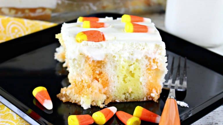 Candy Corn Poke Cake